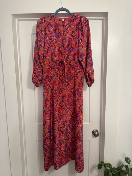 Dresses & Skirts - Floral Long Sleeve Tie Waist Maxi Dress | dopamine dressing boho